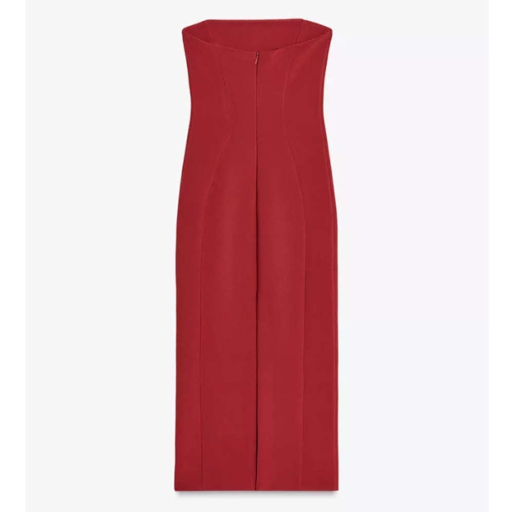 Zara Strapless Crepe Dress - Picture 6 of 7